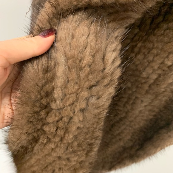 Women’s knitted mink Fur vest cover tassels Sz XL - Picture 11 of 14